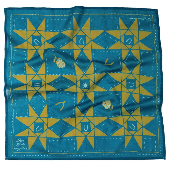 'Love Your Neighbor' Cotton Voile Bandana