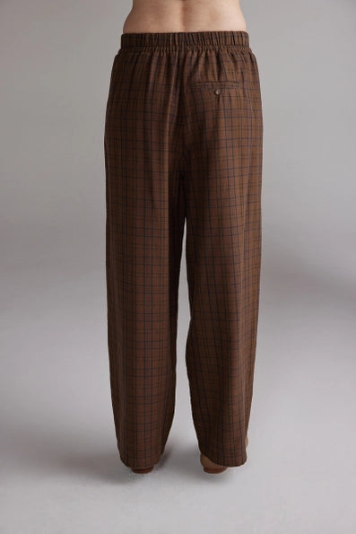 Plaid Tie Waist Pants