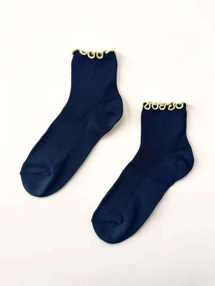 The Petite Ruffled Modal Socks