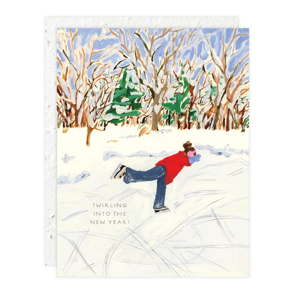 Skating on the Pond - Holiday Card