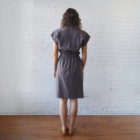 Everyday Dress in Grey Crepe