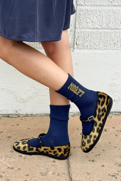 Preppy Sock in Navy/Gold