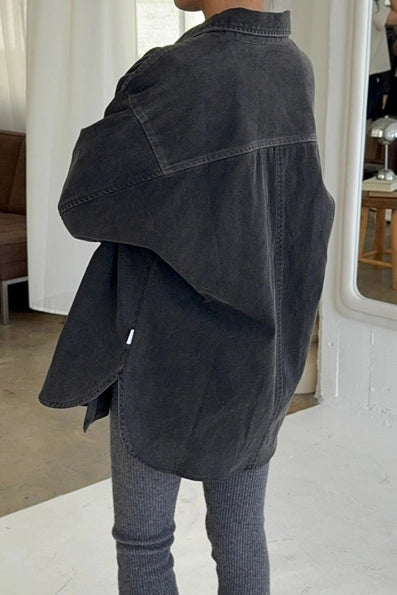 Theo Jacket in Black Denim