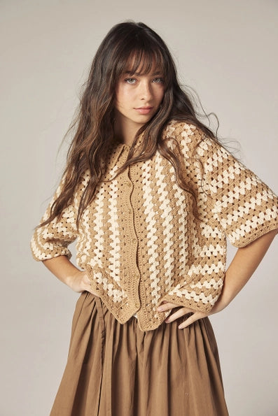 Button Down Crochet Shirt