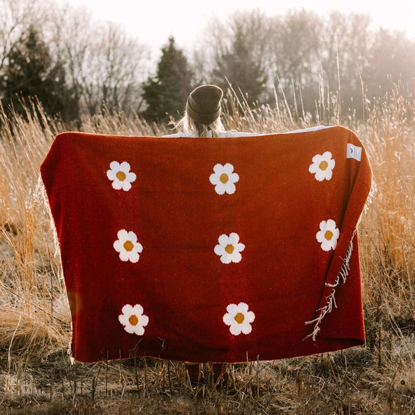 Lazy Daisy Handwoven Throw Blanket