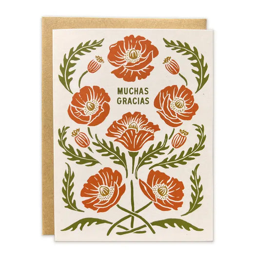 Muchas Gracias Poppies Card