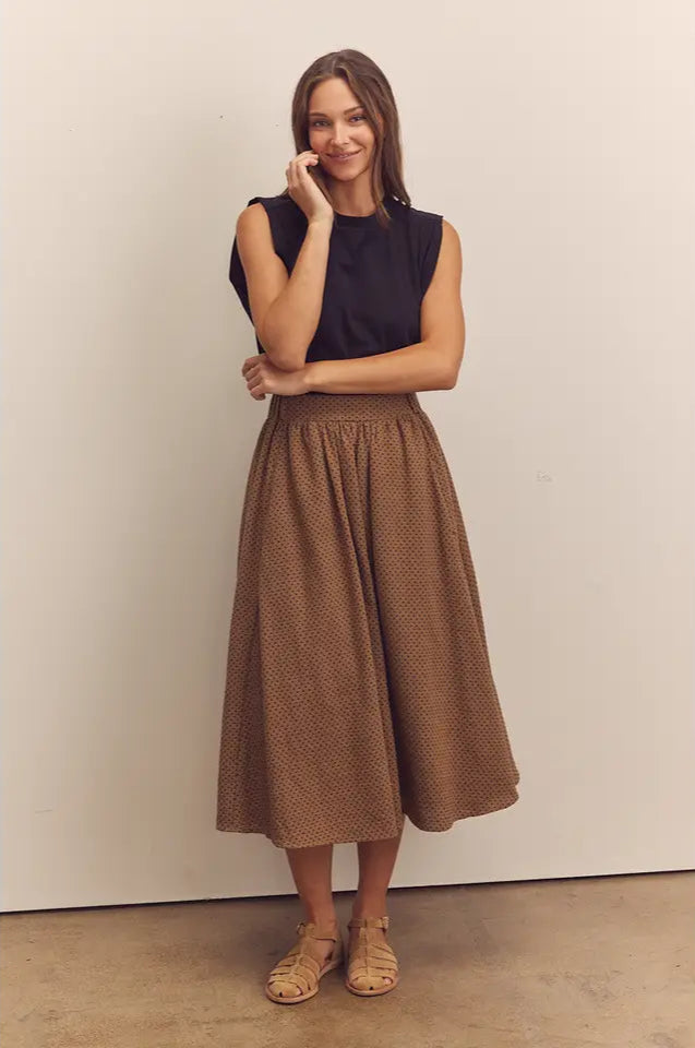 Midi-Circled Cotton Skirt