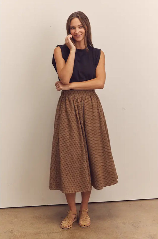 Midi-Circled Cotton Skirt