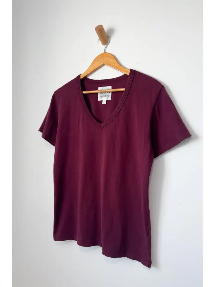 Organic Cotton La Vie Tee in Maroon