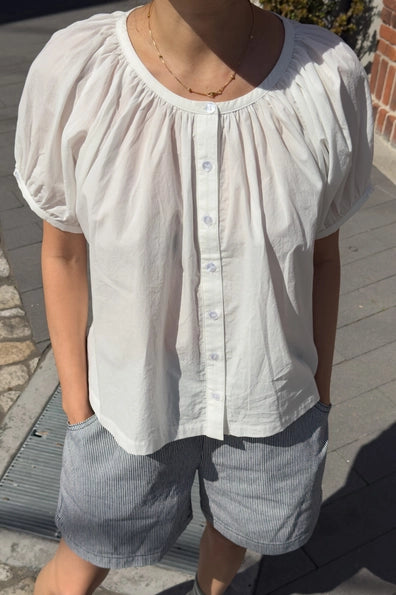 Emily Short Sleeve Top in White