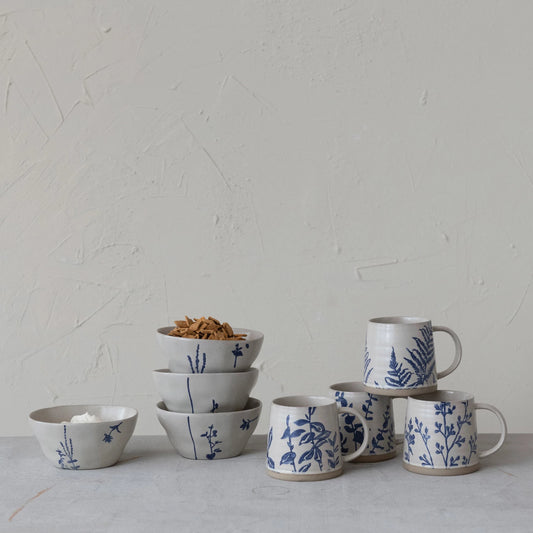 Stoneware Floral Mug