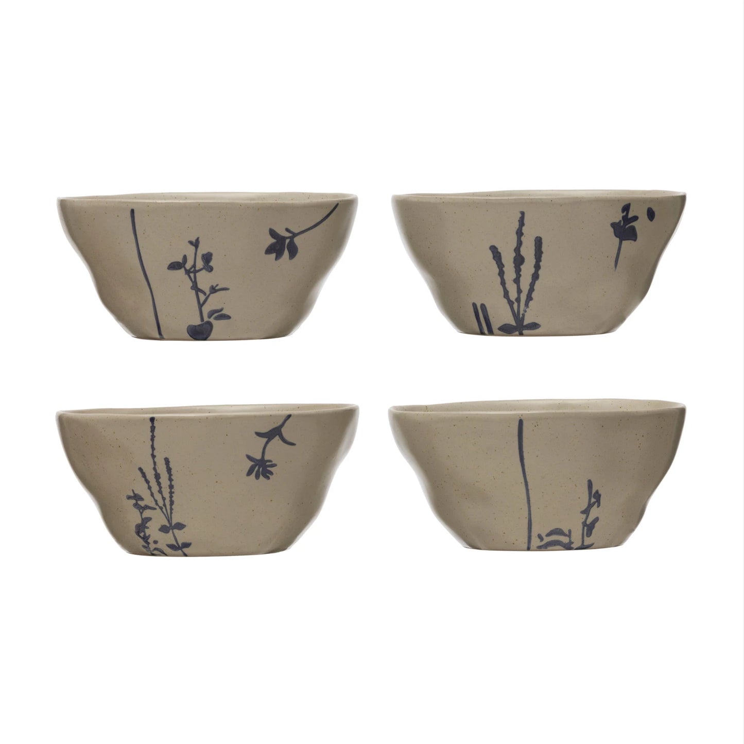 Stoneware Floral Bowl