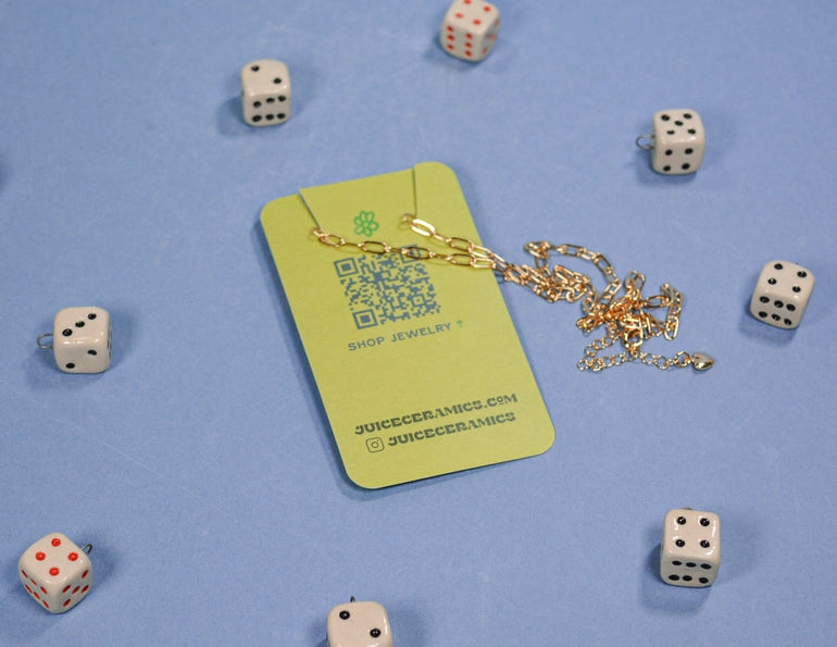 Butter Ceramic Charm Pendant Necklace
