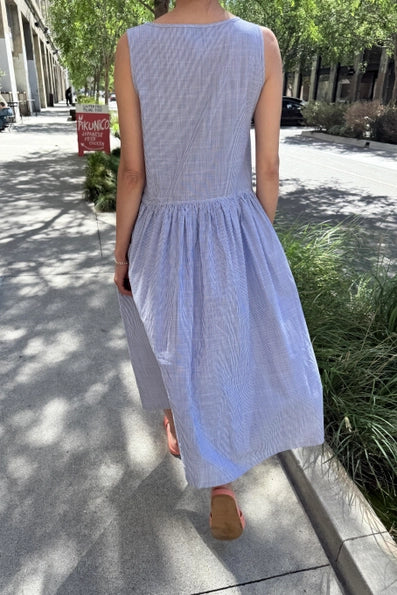 Marianna Dress in Blue Stripe