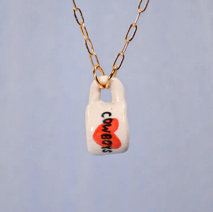 Miniature Mug Ceramic Charm Pendant Necklace