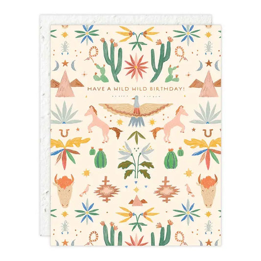 Western Toile - Birthday Card