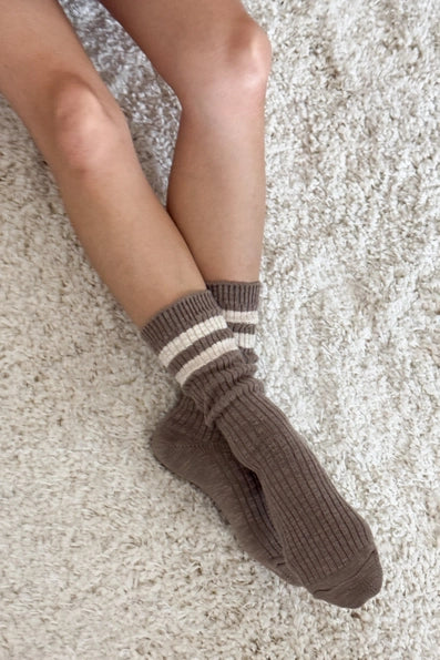 Cottage Varsity Socks in Flax