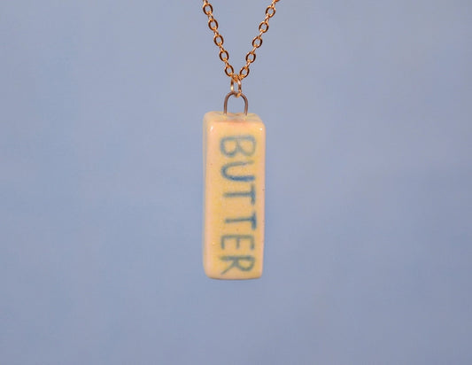 Butter Ceramic Charm Pendant Necklace