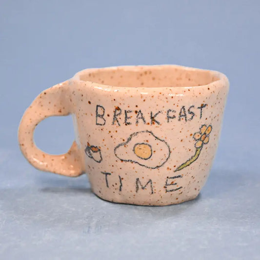 "Breakfast Time" Handmade Stoneware Espresso Cup