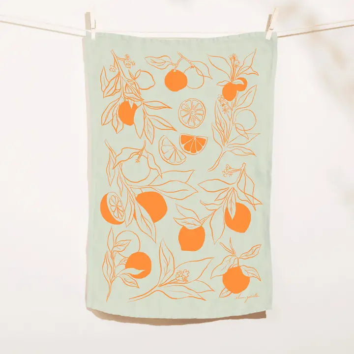 Clementine Linen Tea Towel