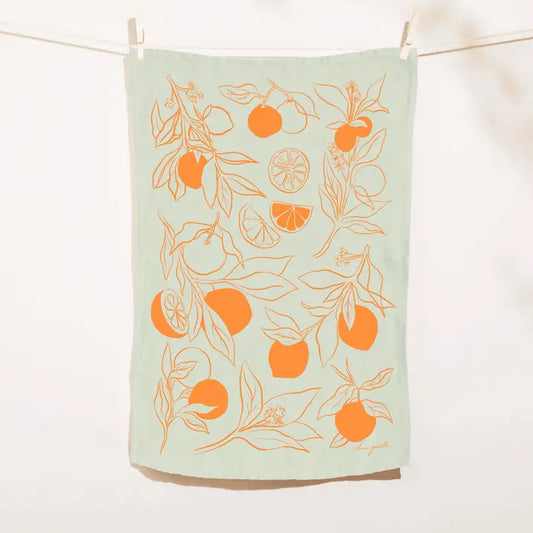 Clementine Linen Tea Towel